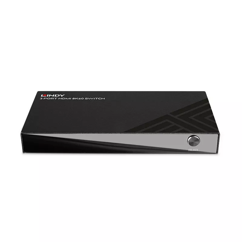 Lindy 3-portowy przełącznik HDMI 8K60 HDMI USB Micro-USB czarny 4320p 48 Gbit/s