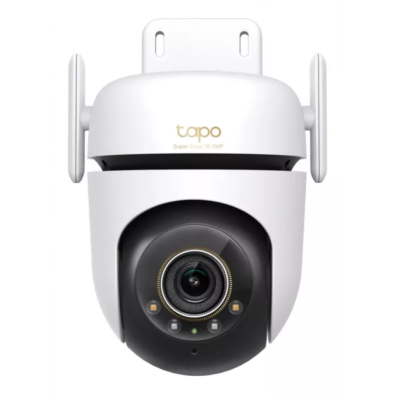 Kamera bezpieczeństwa Wi-Fi TP-Link z obrotem i nachyleniem na zewnątrz SPEC: 3K 5MP (2880x1620), 2,4 GHz, 2 × anteny zewnętrzne, 1 × port Ethernet, obrót poziomy 360°