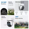 Kamera bezpieczeństwa Wi-Fi TP-Link z obrotem i nachyleniem na zewnątrz SPEC: 3K 5MP (2880x1620), 2,4 GHz, 2 × anteny zewnętrzne, 1 × port Ethernet, obrót poziomy 360°