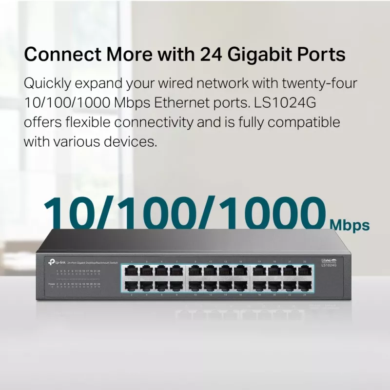 TP-Link LS1024G przełącznik sieciowy Niezarządzalny Gigabit Ethernet (10/100/1000) Czarny