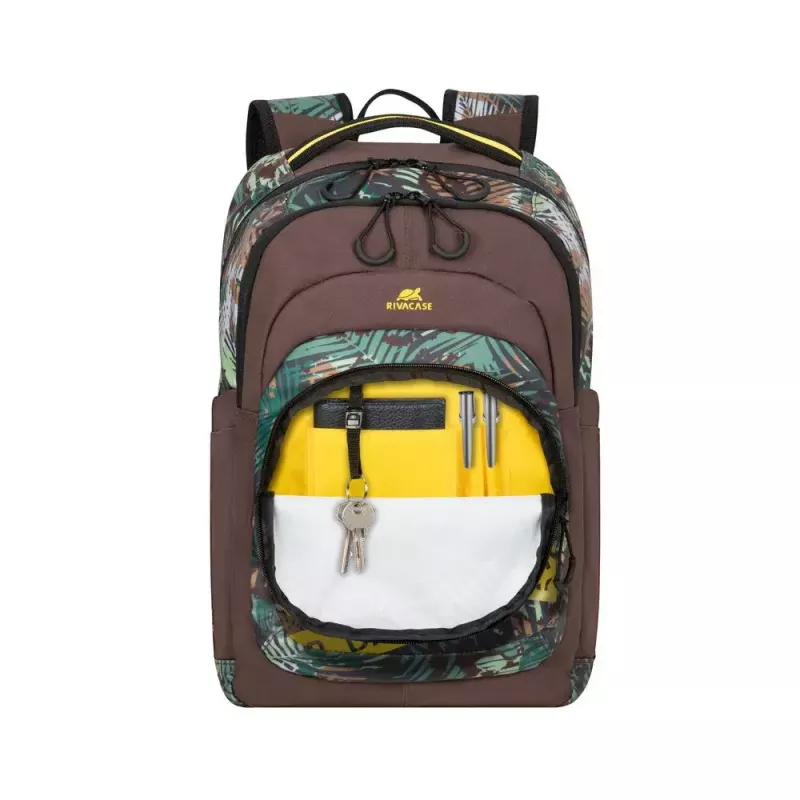 Plecak Rivacase Erebus 39,6 cm 15,6 cali Khaki z uchwytem do przenoszenia i paskiem na ramię