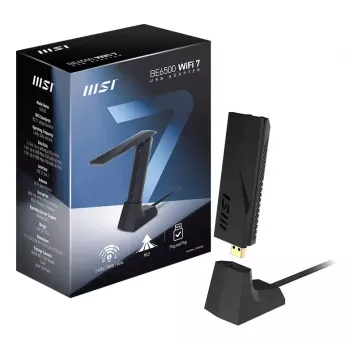 Klucz USB MSI BE6500 WiFi7 USB 3.2 Gen 1 Dongle Czarny