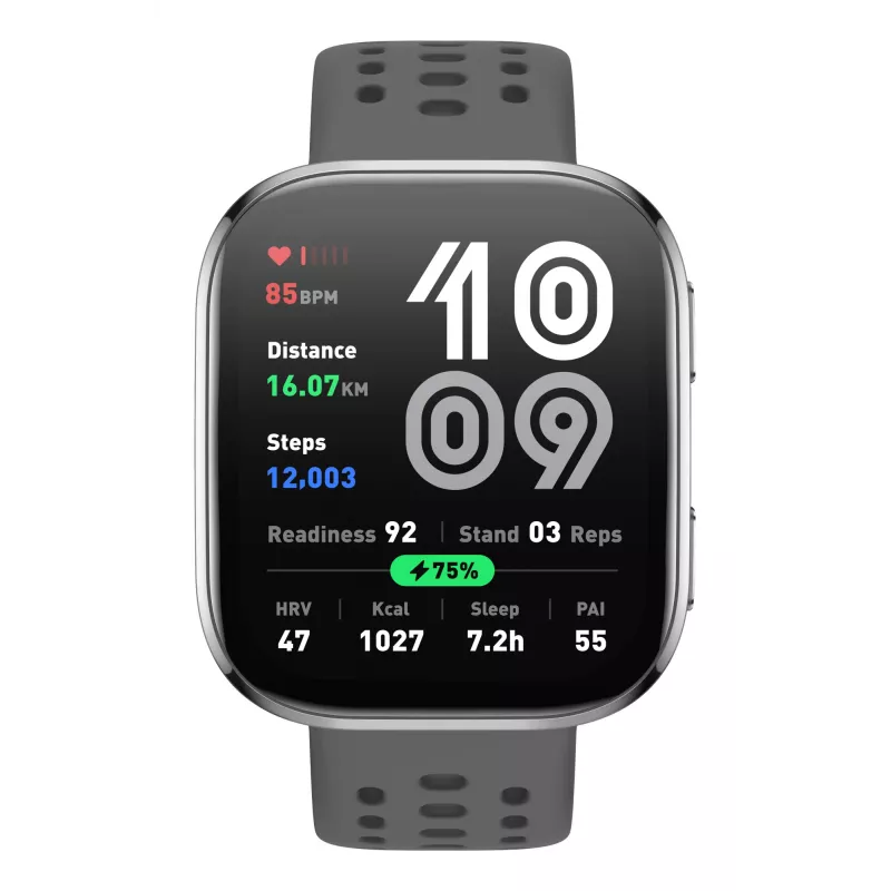 Amazfit Bip 6 Charcoal, 5 cm (1.97 cala), AMOLED, ekran dotykowy, 512 GB, GPS, 27.9 g