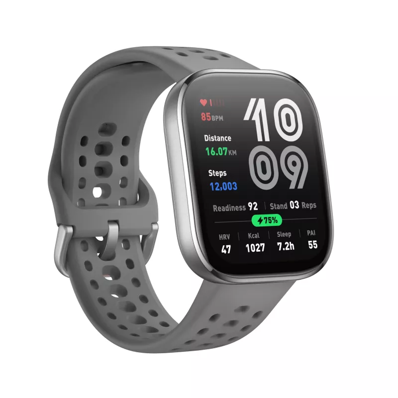 Amazfit Bip 6 Charcoal, 5 cm (1.97 cala), AMOLED, ekran dotykowy, 512 GB, GPS, 27.9 g