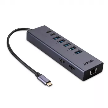 Stacja dokująca Lindy DST-Mini Duo USB-C Laptop Mini Stacja Dokująca 2x 4K HDMI