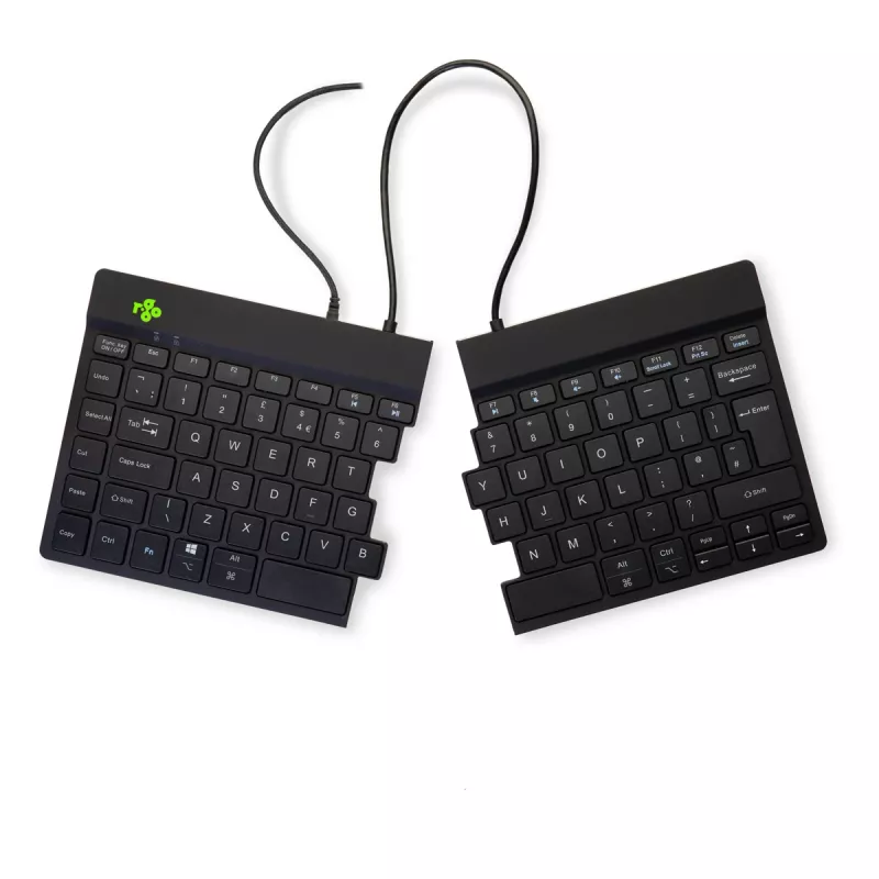 R-Go Tools Klawiatura ergonomiczna R-Go Split Break v2 z oprogramowaniem do przerw, ergonomiczna klawiatura dzielona, QWERTY (UK), przewodowa, czarna