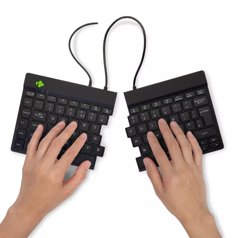 R-Go Tools Klawiatura ergonomiczna R-Go Split Break v2 z oprogramowaniem do przerw, ergonomiczna klawiatura dzielona, QWERTY (UK), przewodowa, czarna