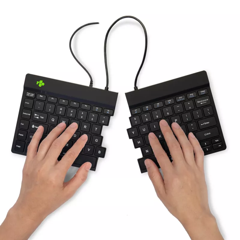 Klawiatura ergonomiczna R-Go Tools R-Go Split Break v2 z oprogramowaniem Break, ergonomiczna klawiatura dzielona, QWERTY (US), przewodowa, czarna