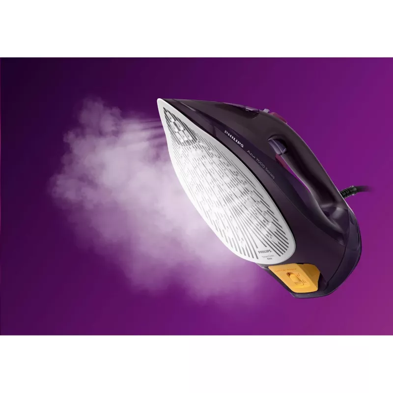 Żelazko parowe Philips serii 7000 DST7061/30, stopa SteamGlide Elite, 3000 W, fioletowe