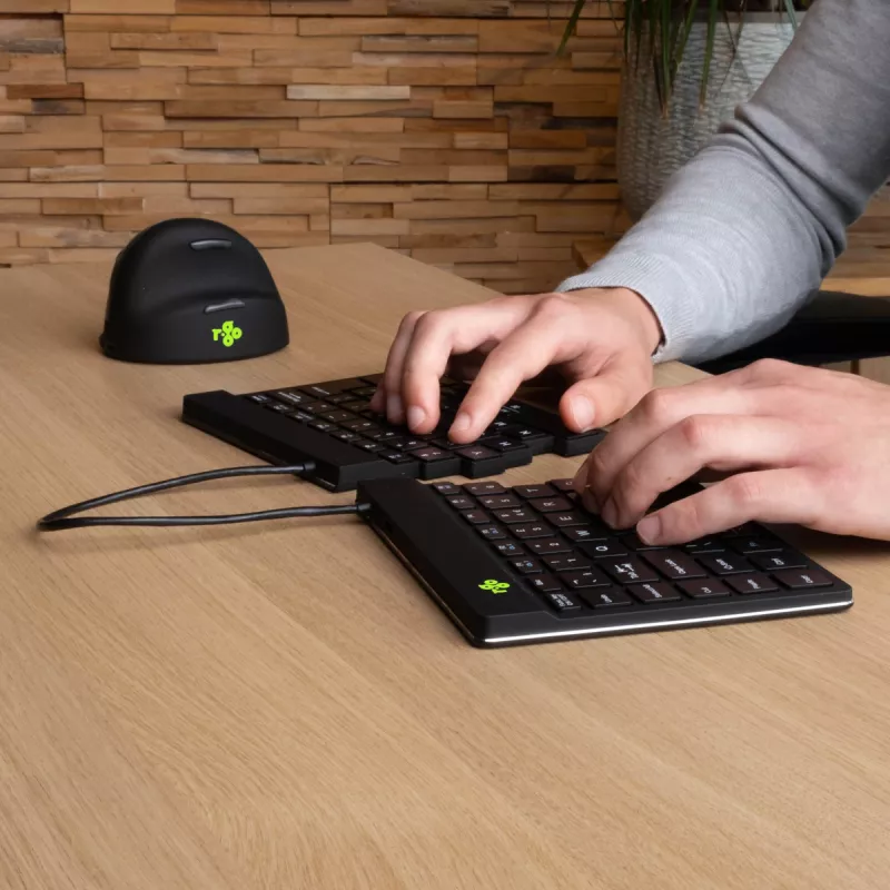R-Go Tools Ergonomic klawiatura R-Go Split Break with break software, ergonomic split klawiatura, QWERTY (US), Bluetooth, Czarny