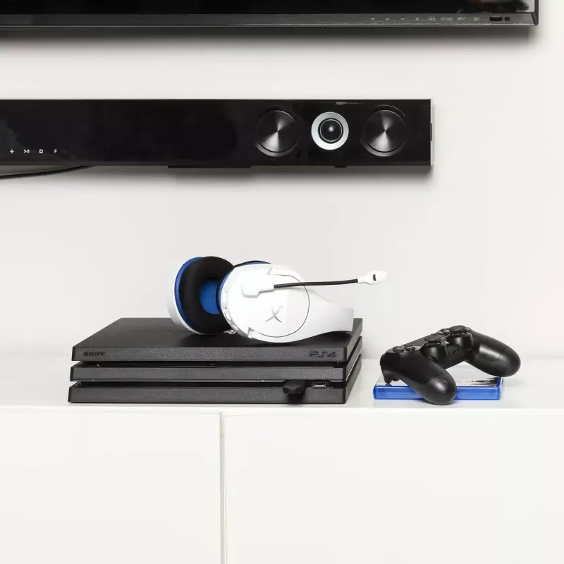 HyperX Cloud Stinger Core - Bezprzewodowy zestaw słuchawkowy do gier (biało-niebieski) - PS5-PS4