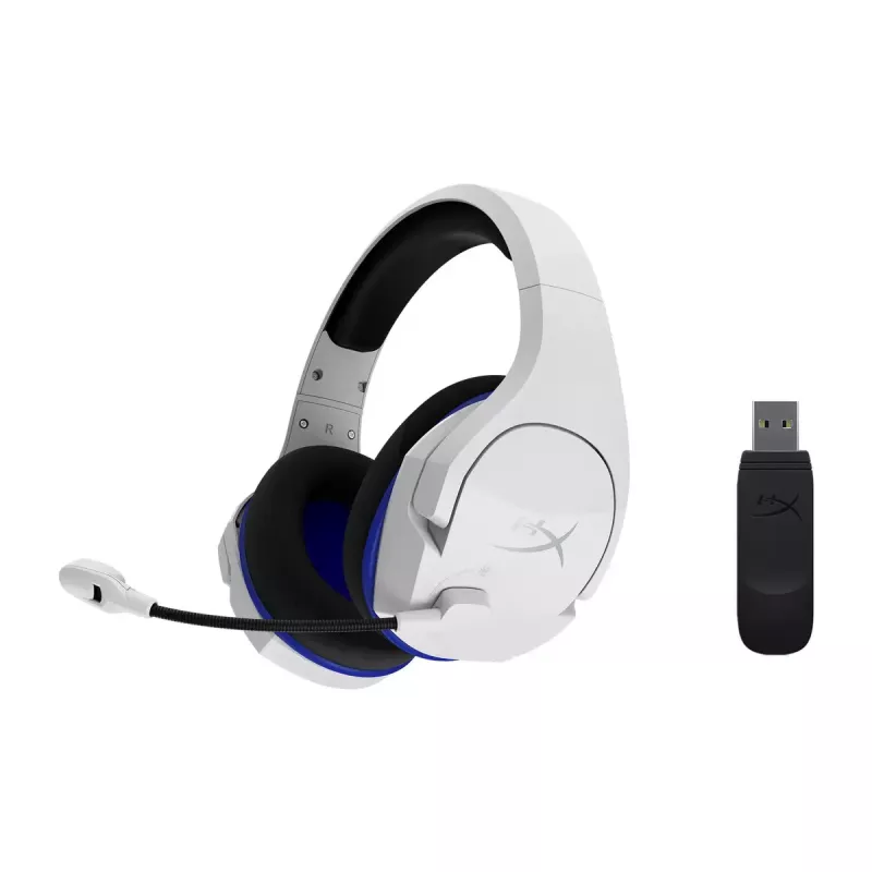 HyperX Cloud Stinger Core - Bezprzewodowy zestaw słuchawkowy do gier (biało-niebieski) - PS5-PS4