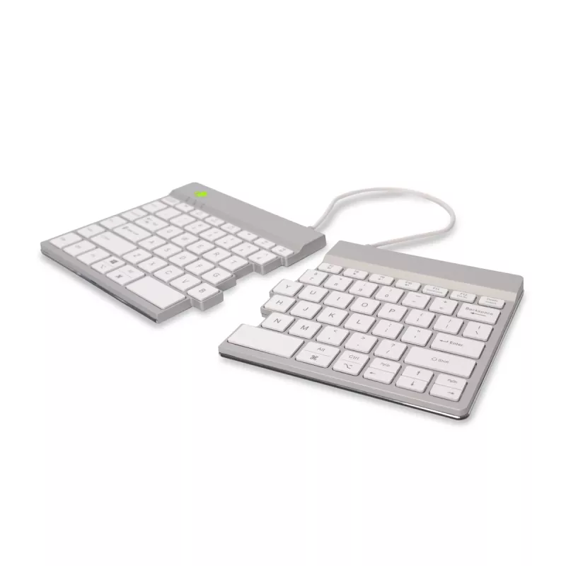 Ergonomiczna klawiatura R-Go Tools R-Go Split Break z oprogramowaniem do przerw, ergonomiczna klawiatura dzielona, QWERTY (US), Bluetooth, biała