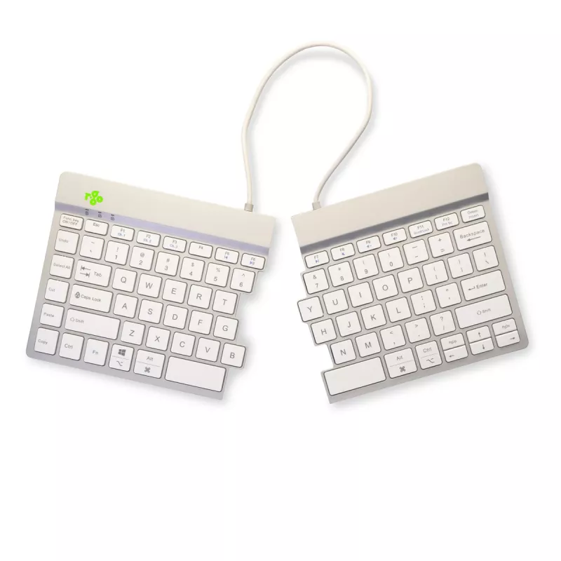 Ergonomiczna klawiatura R-Go Tools R-Go Split Break z oprogramowaniem do przerw, ergonomiczna klawiatura dzielona, QWERTY (US), Bluetooth, biała