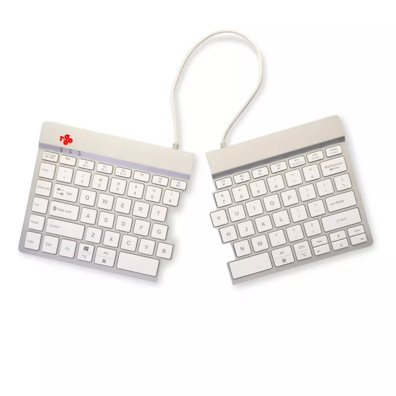 Ergonomiczna klawiatura R-Go Tools R-Go Split Break z oprogramowaniem do przerw, ergonomiczna klawiatura dzielona, QWERTY (US), Bluetooth, biała