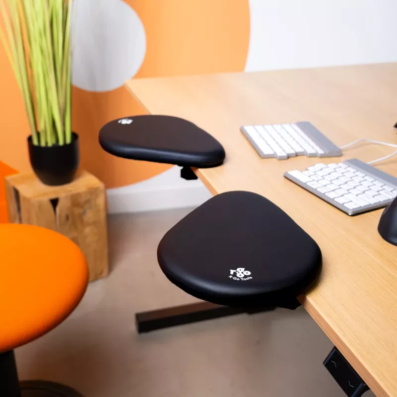 R-Go Tools Podłokietnik R-Go split, ergonomiczny podłokietnik dwuczęściowy, regulowany, symetryczny, z miękką pianką, czarny