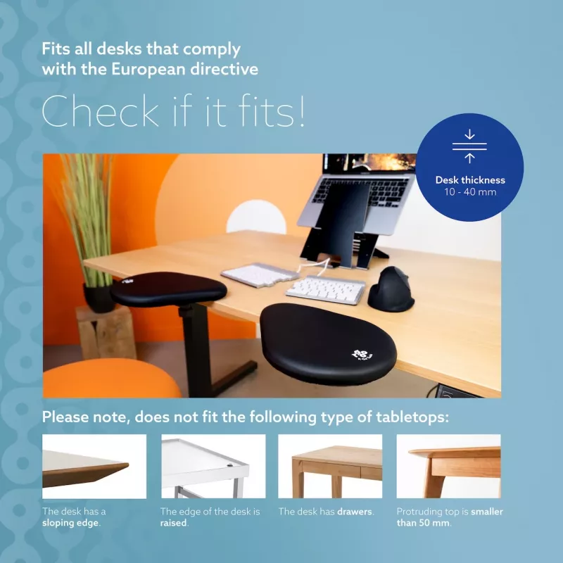 R-Go Tools Podłokietnik R-Go split, ergonomiczny podłokietnik dwuczęściowy, regulowany, symetryczny, z miękką pianką, czarny