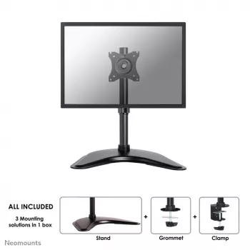 Uchwyt do monitora Neomounts NM-D335Czarny 10-30 cali, zacisk/wolnostojący/przelotka, 10 kg, 25,4 cm (10 cali), 76,2 cm (30 cali), 100 x 100 mm, czarny