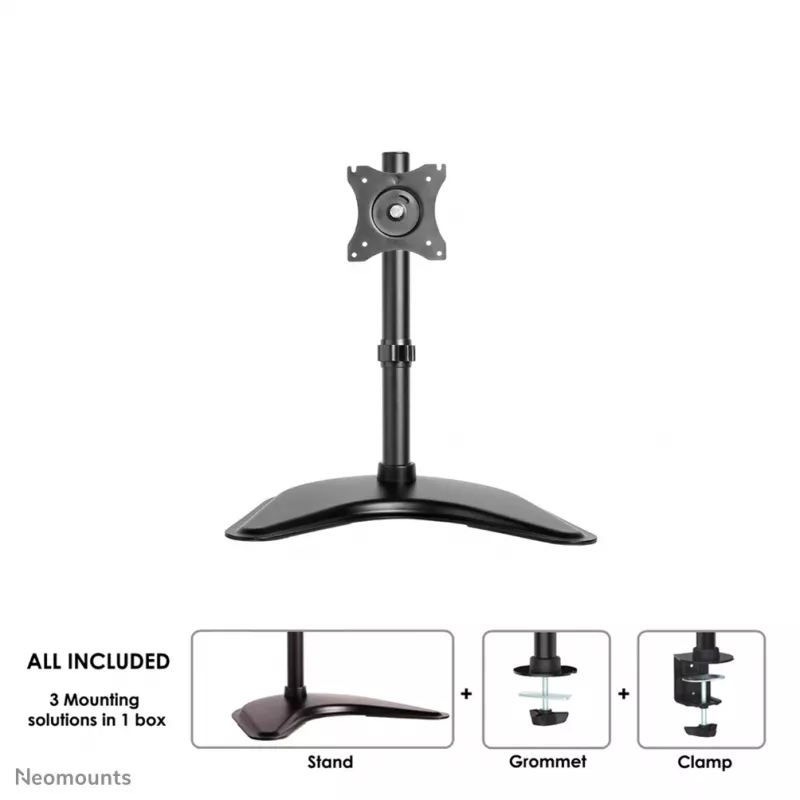 Uchwyt do monitora Neomounts NM-D335Czarny 10-30 cali, zacisk/wolnostojący/przelotka, 10 kg, 25,4 cm (10 cali), 76,2 cm (30 cali), 100 x 100 mm, czarny