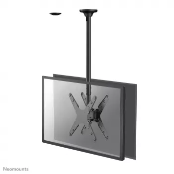 Neomounts FPMA-C340DCzarny Podwójny uchwyt sufitowy do monitora/telewizora 32-75 cali - wys. 106-156 cm