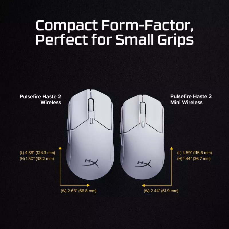 HyperX Pulsefire Haste 2 Mini - Bezprzewodowa mysz gamingowa (biała)
