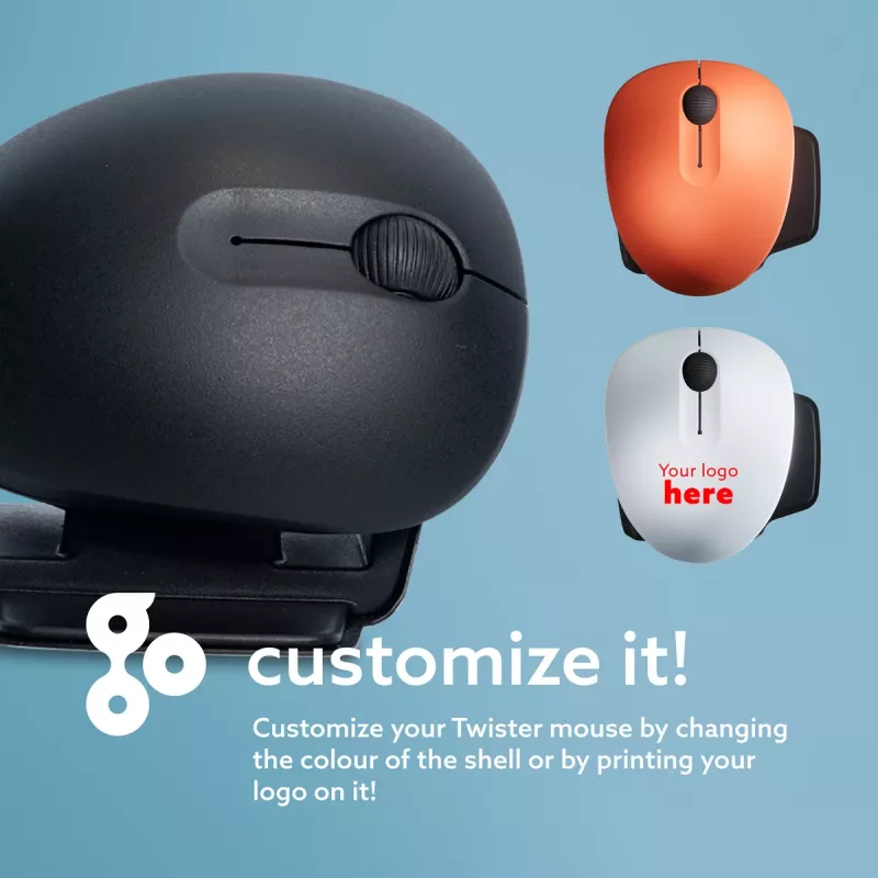 Ergonomiczna mysz R-Go Twister z oprogramowaniem Break, symetryczna mysz dla obu rąk, składana, Bluetooth i przewodowa