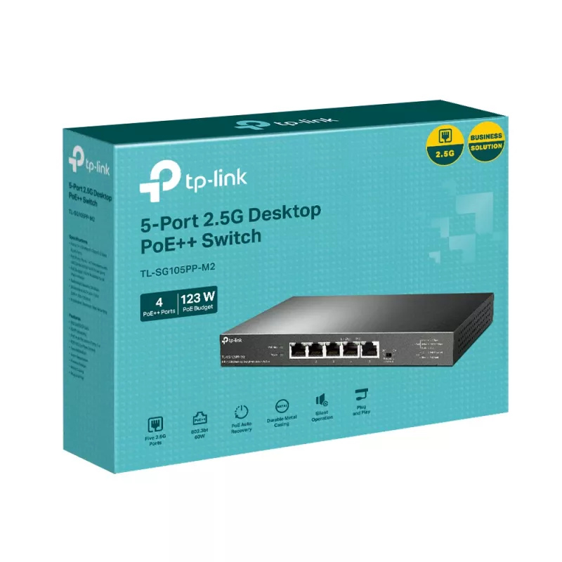 TP-Link 5-Port 2.5G Desktop Switch with 4-Port PoE++ Unmanaged