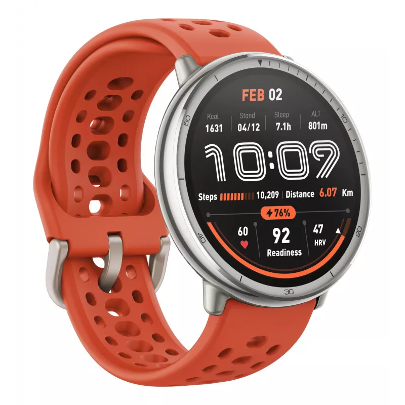 Amazfit W2433EU1N Smartwatch / zegarek sportowy 3,35 cm (1,32 cala) AMOLED Cyfrowy 466 x 466 pikseli Ekran dotykowy Srebrny