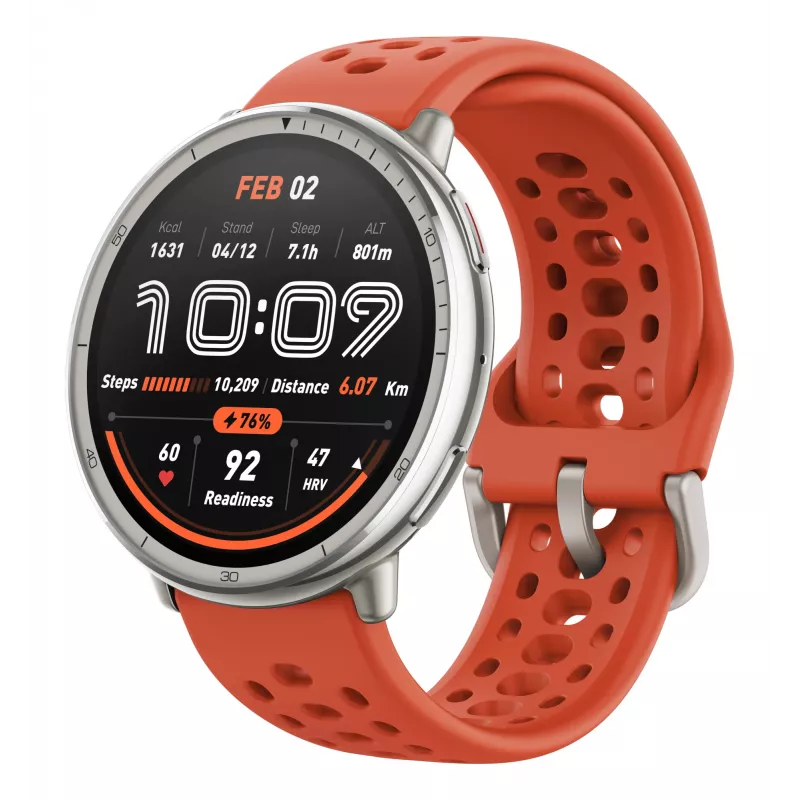 Amazfit W2433EU1N Smartwatch / zegarek sportowy 3,35 cm (1,32 cala) AMOLED Cyfrowy 466 x 466 pikseli Ekran dotykowy Srebrny