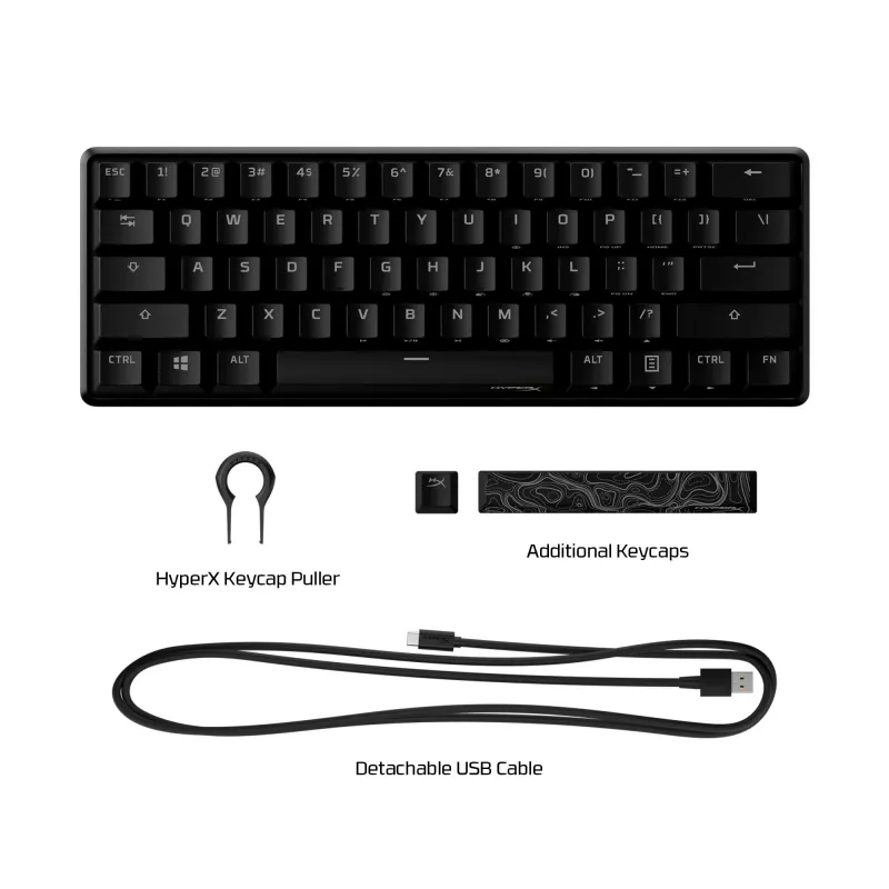 HyperX Alloy Origins 60 - Mechaniczna klawiatura gamingowa - HX czerwony (układ US)