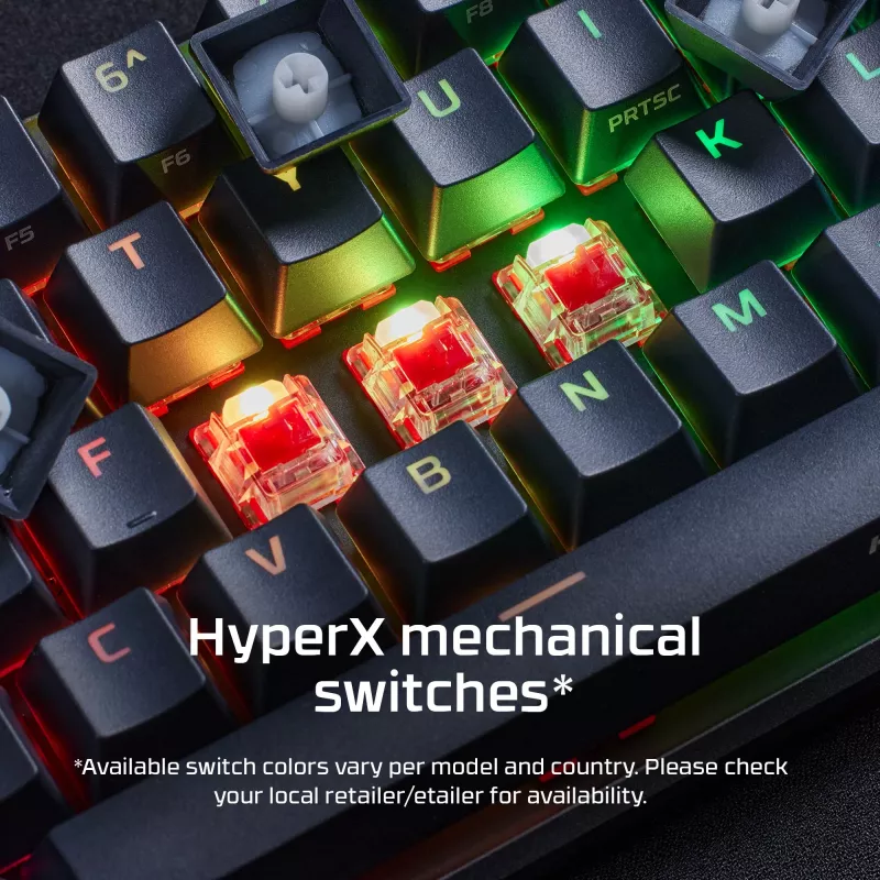 HyperX Alloy Origins 65 Mechaniczna klawiatura gamingowa HX czerwony przewodowa RGB