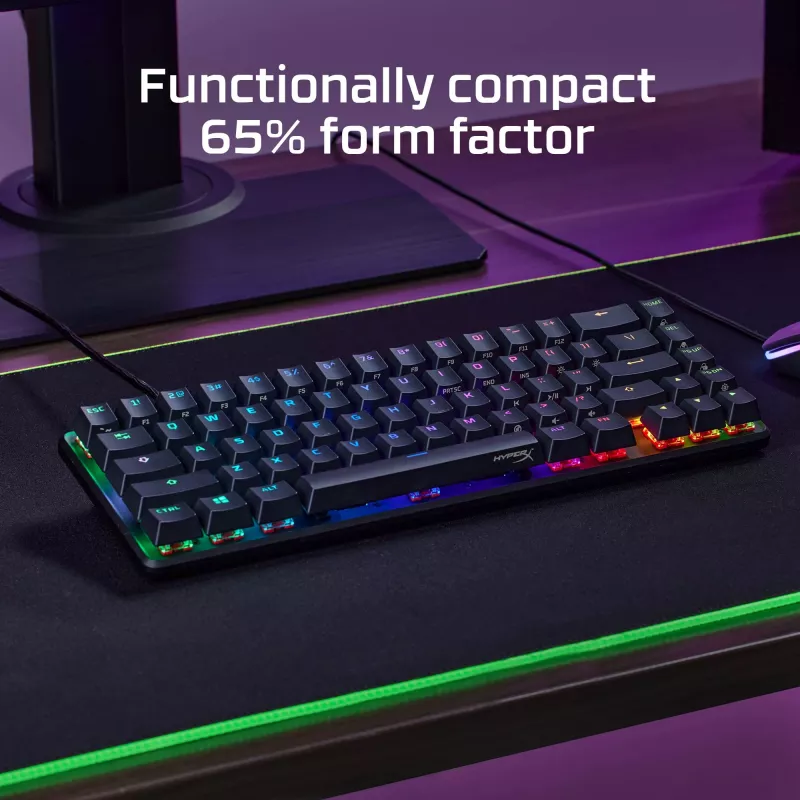 HyperX Alloy Origins 65 Mechaniczna klawiatura gamingowa HX czerwony przewodowa RGB