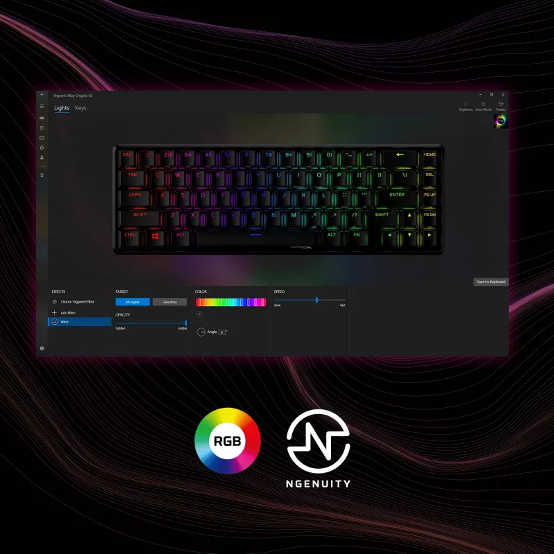 HyperX Alloy Origins 65 Mechaniczna klawiatura gamingowa HX czerwony przewodowa RGB