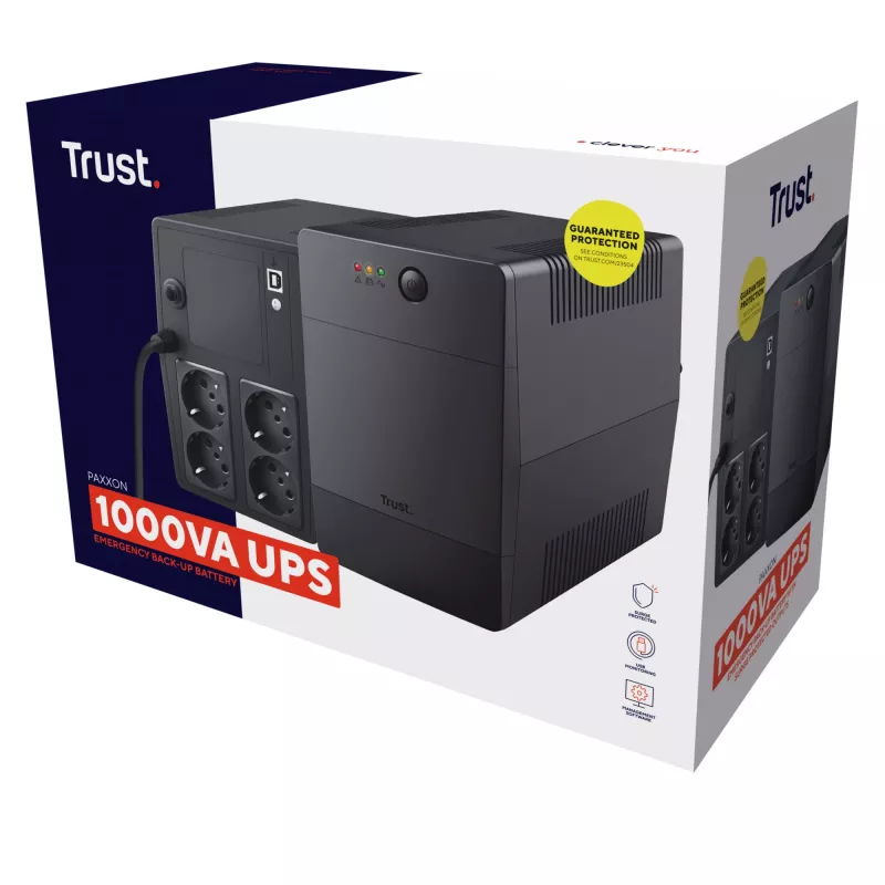 Trust Paxxon zasilacz awaryjny (UPS) 1 kVA 600 W 4 gniazda AC