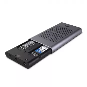 Obudowa Lindy USB 3.2 Gen 2x2 Dual na dwa dyski SSD M.2 NVMe z funkcją klonowania