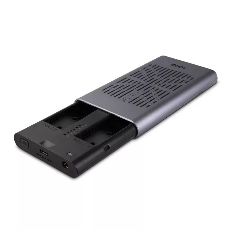 Obudowa Lindy USB 3.2 Gen 2x2 Dual na dwa dyski SSD M.2 NVMe z funkcją klonowania