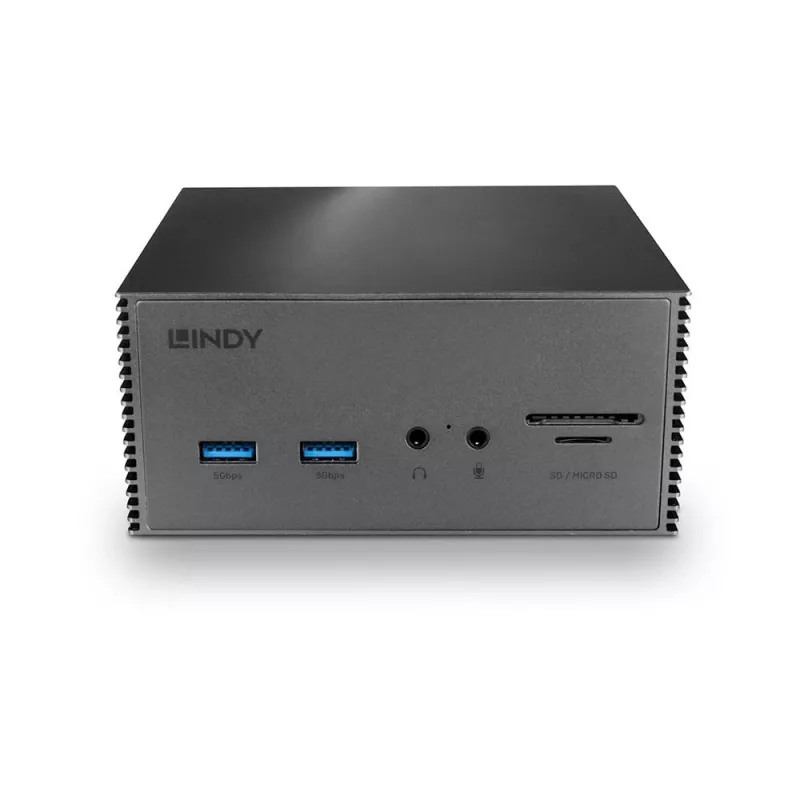 Lindy DST-Pro 101, stacja dokująca do laptopa USB-C z obsługą 4K i zasilaczem 100 W