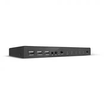 Lindy Przełącznik KVM HDMI 18G USB 2.0 Audio 4-portowy 4K Ultra HD