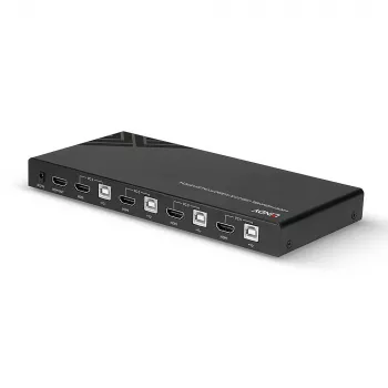 Lindy Przełącznik KVM HDMI 18G USB 2.0 Audio 4-portowy 4K Ultra HD