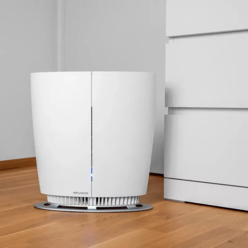 Oczyszczacz powietrza Stylies Pegasus do pomieszczeń do 50 m², hałas 60 dB, moc 30 W, biały