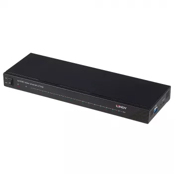 Lindy 16 Port HDMI 4K60 Splitter 16x HDMI 3840x2160 Czarny