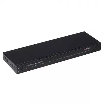 Lindy 16 Port HDMI 4K60 Splitter 16x HDMI 3840x2160 Czarny