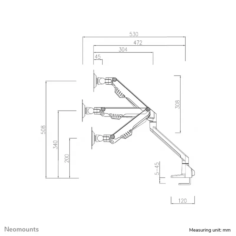 Neomounts FPMA-D750DWHITE2 Ramiona monitora 10-32 cale - sprężyna gazowa - Topfix - ogranicznik 180°