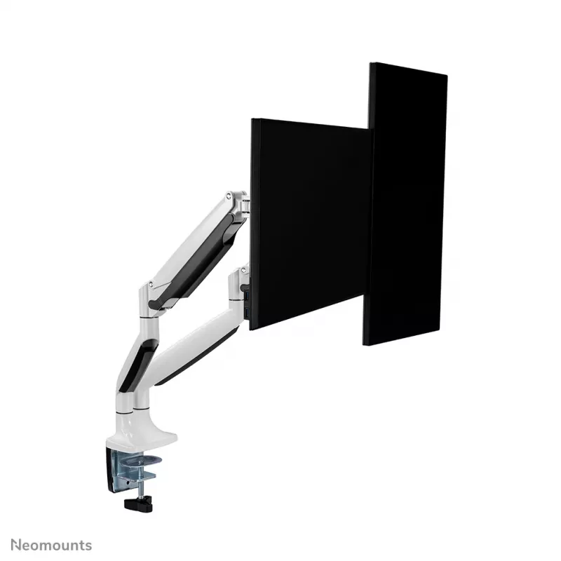 Neomounts NM-D750DWHITE Ramię do monitora 10-32 cale - sprężyna gazowa, Zacisk/Przelotka, 9 kg, 25,4 cm (10 cali), 81,3 cm (32 cale), 100 x 100 mm, Biały