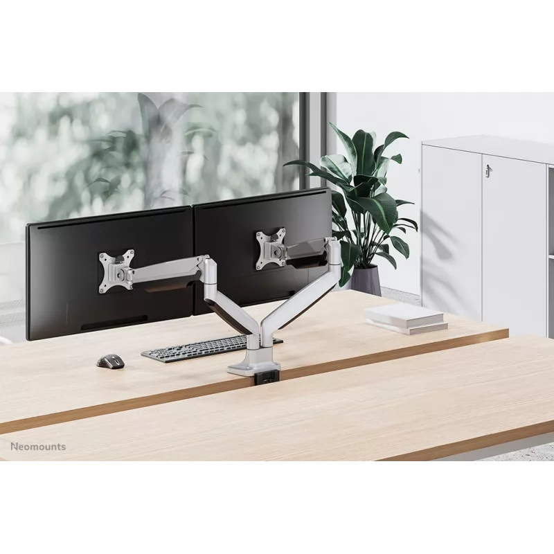 Neomounts NM-D750DSILVER Ramię monitora 10-32 cale - sprężyna gazowa