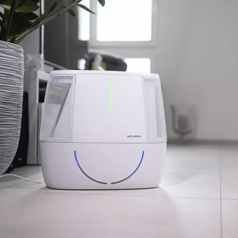 Nawilżacz powietrza typu płuczka powietrza stojący Stylies ANTARES — zbiornik 6 L, 10 W, 1,42 kg, biały