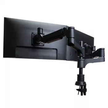 R-Go Tools Ramię do monitora R-Go Caparo Dual, do dwóch monitorów, regulowane za pomocą sprężyny gazowej, udźwig 3-9 kg, w 100% okrągłe, czarne