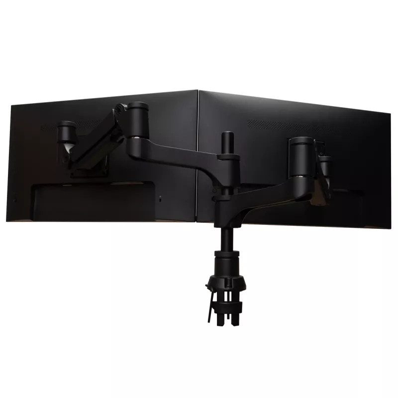 R-Go Tools Ramię do monitora R-Go Caparo Dual, do dwóch monitorów, regulowane za pomocą sprężyny gazowej, udźwig 3-9 kg, w 100% okrągłe, czarne