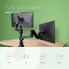 R-Go Tools Ramię do monitora R-Go Caparo Dual, do dwóch monitorów, regulowane za pomocą sprężyny gazowej, udźwig 3-9 kg, w 100% okrągłe, czarne