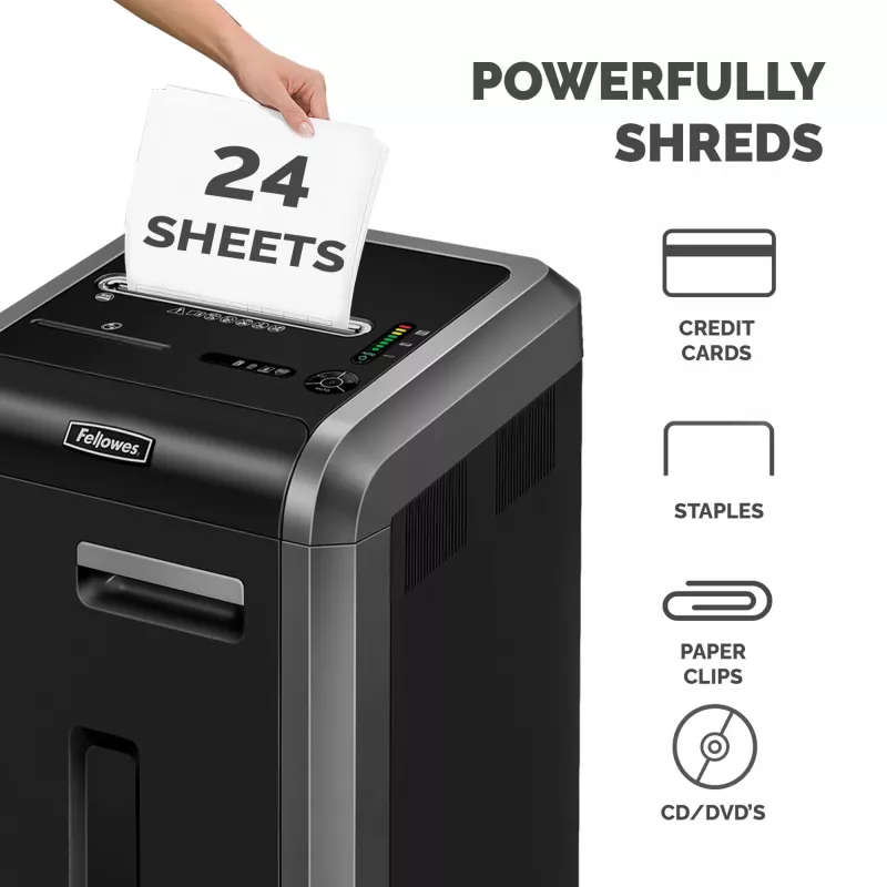 Fellowes Niszczarka 225Ci 24 arkusze niszczarka krzyżowa z pojemnikiem 60 l wysoki poziom bezpieczeństwa P4